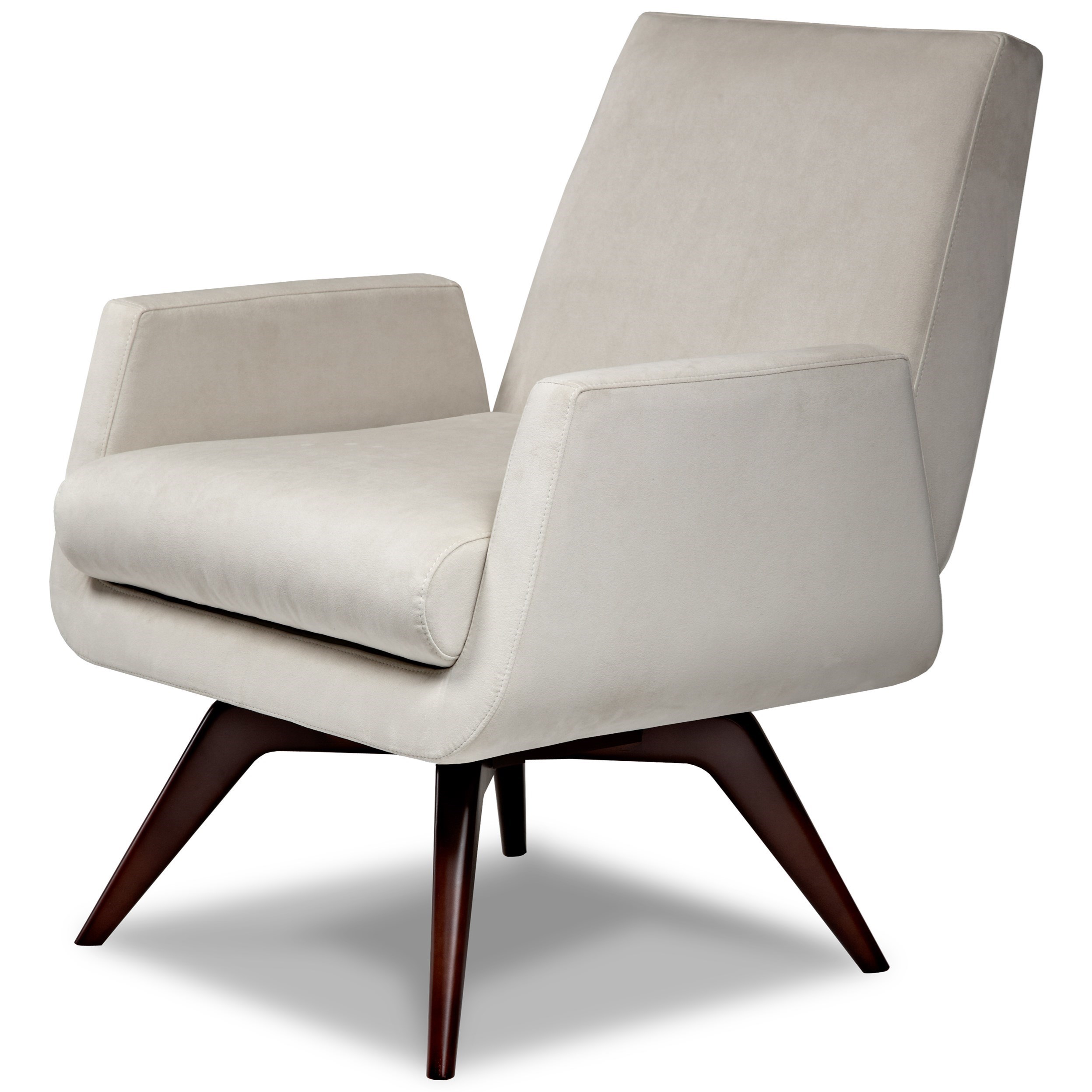 Mid century modern best sale leather swivel chair